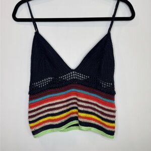 Zara Striped Multicolor Knit Women's tank beach boho size small